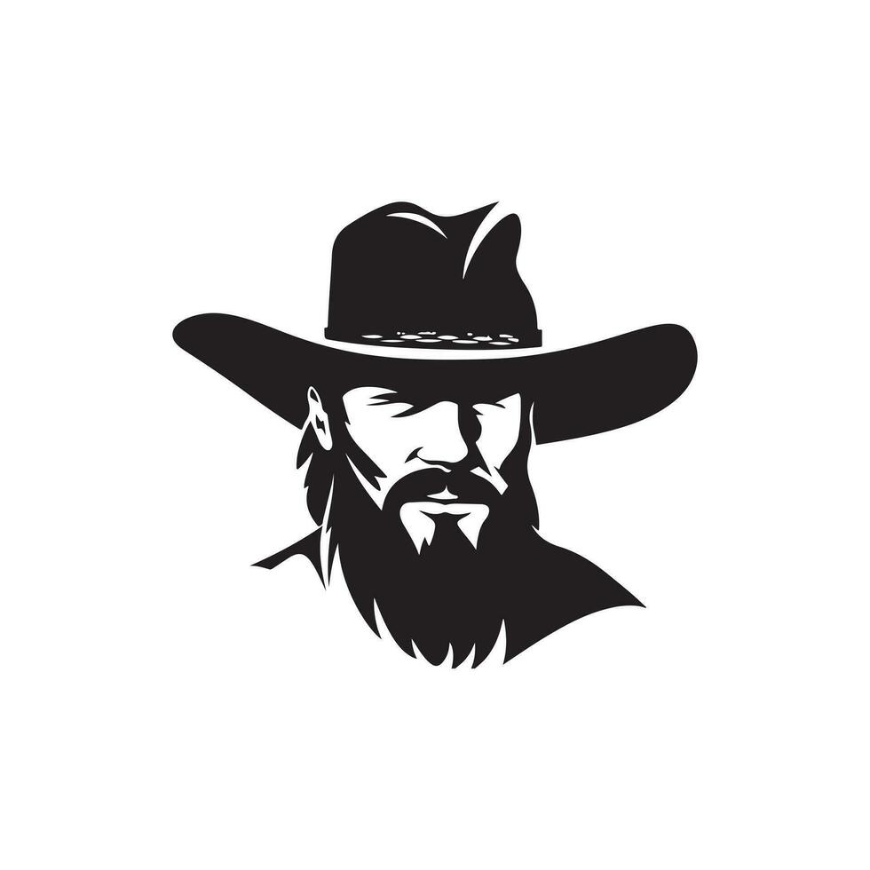 cowboy zwart en wit logo vector
