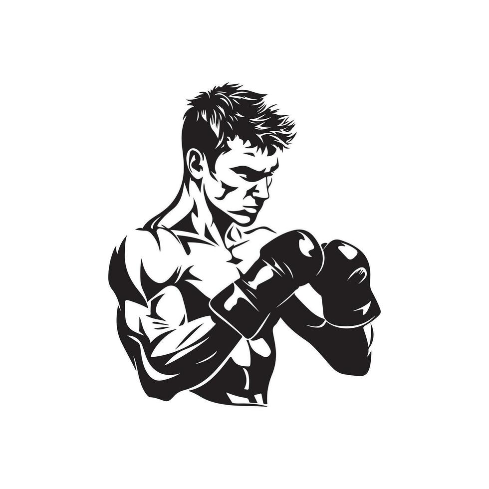 boksen vechter vector logo