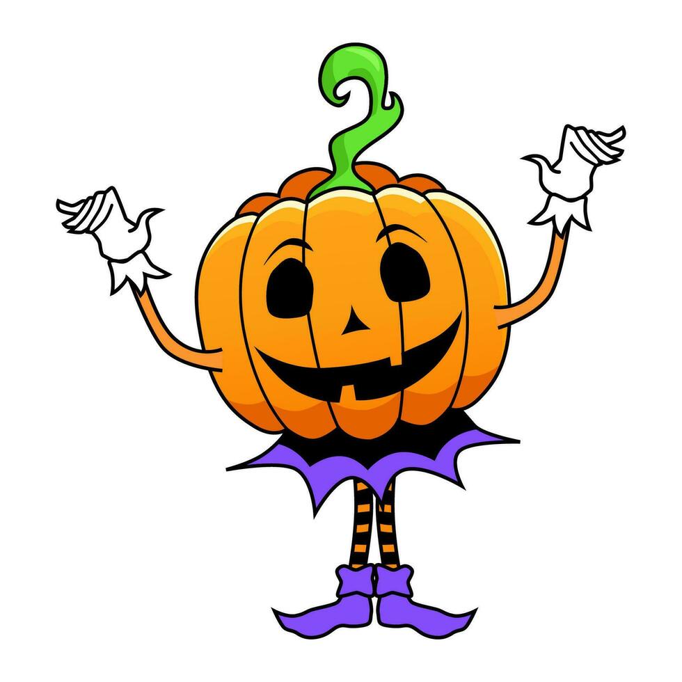 halloween pompoen lantaarn karakter met onheil gezicht, single karakter geïsoleerd vector