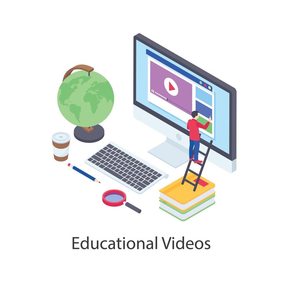 educatieve video-tutorials vector