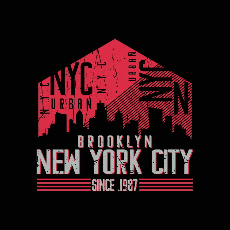 New York Brooklyn t-shirt en kledingontwerp vector