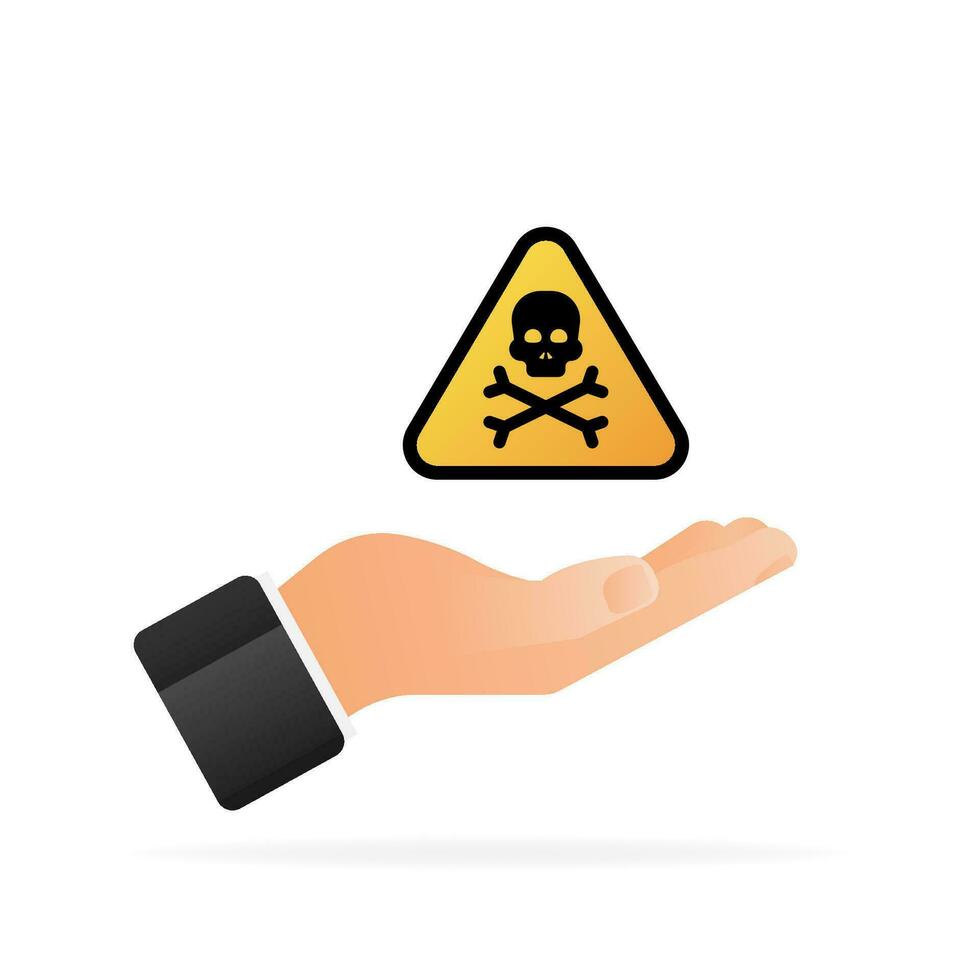 Gevaar geel icoon in hand- vector tekens. straling teken, biohazard teken. vector illustratie