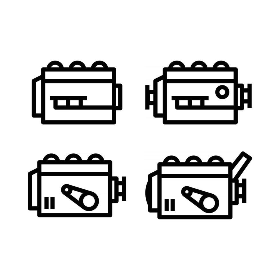 motor icon set vector