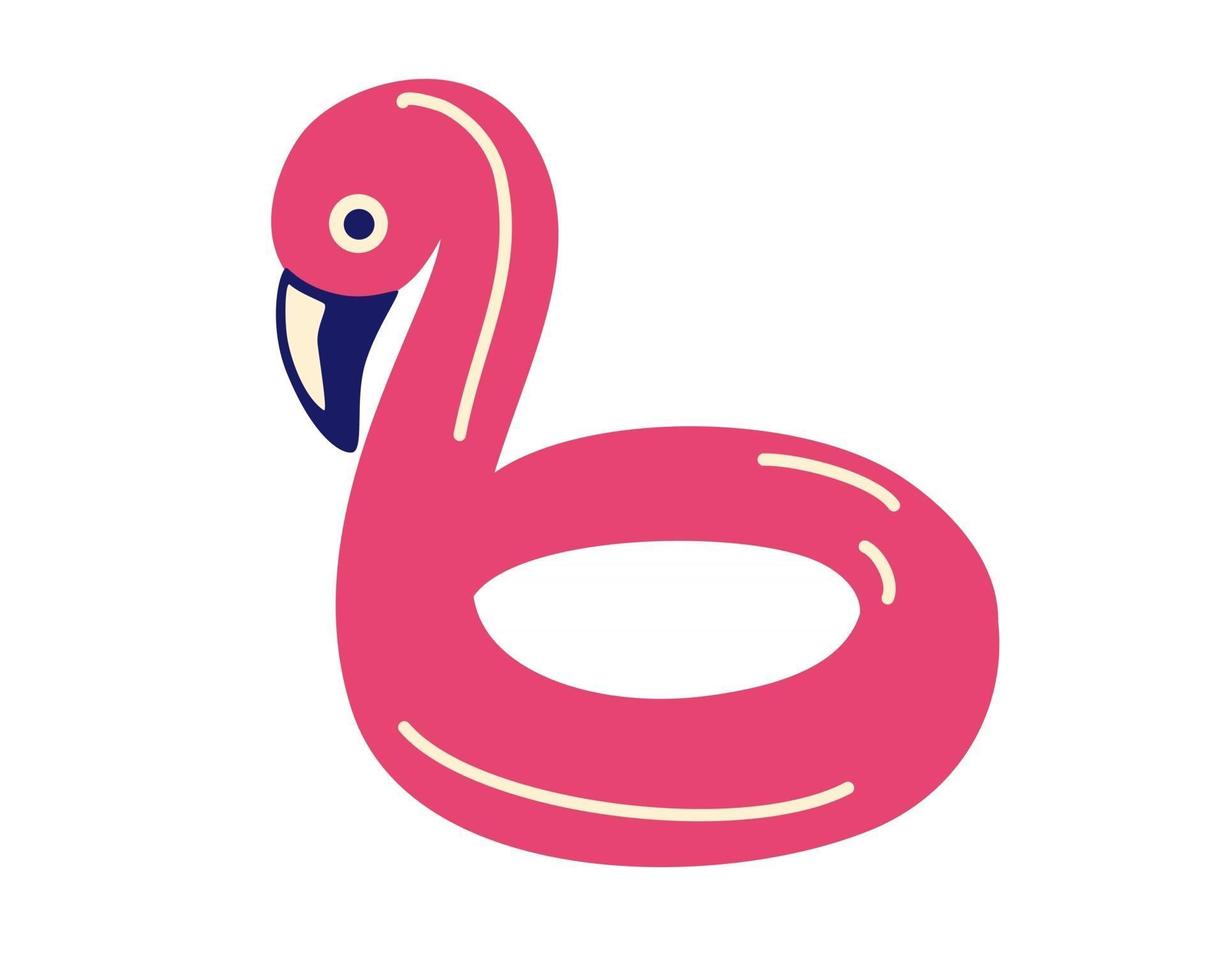 opblaasbare flamingo cirkel. zomer flamingo float. stijlvolle moderne zwemring voor kinderen en volwassenen. cartoon vectorillustratie. vector