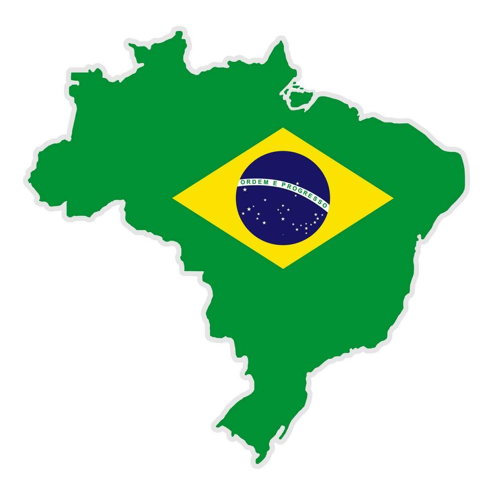 Brazilië nationaal vlag kaart. vector ontwerp.