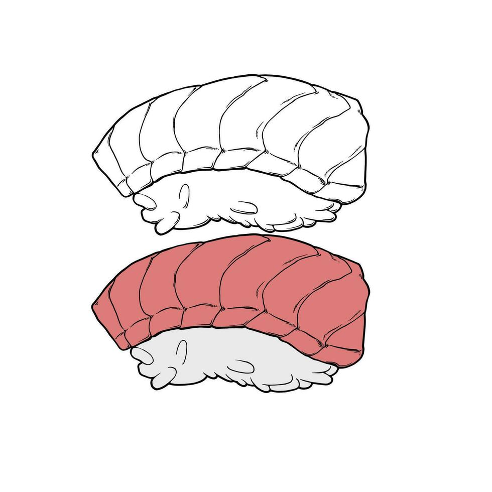 lijn kunst illustratie vector van sashimi