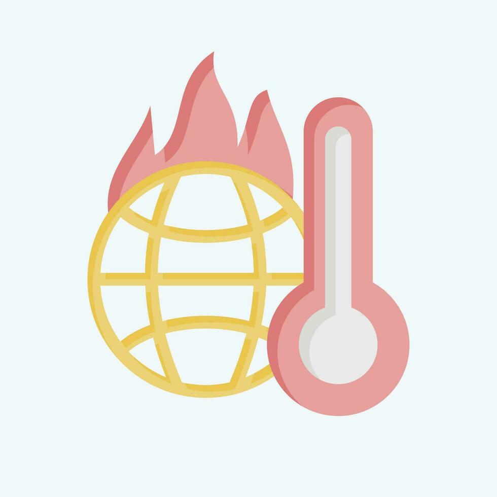 icoon toenemend temperatuur. verwant naar klimaat verandering symbool. vlak stijl. gemakkelijk ontwerp bewerkbaar. gemakkelijk illustratie vector