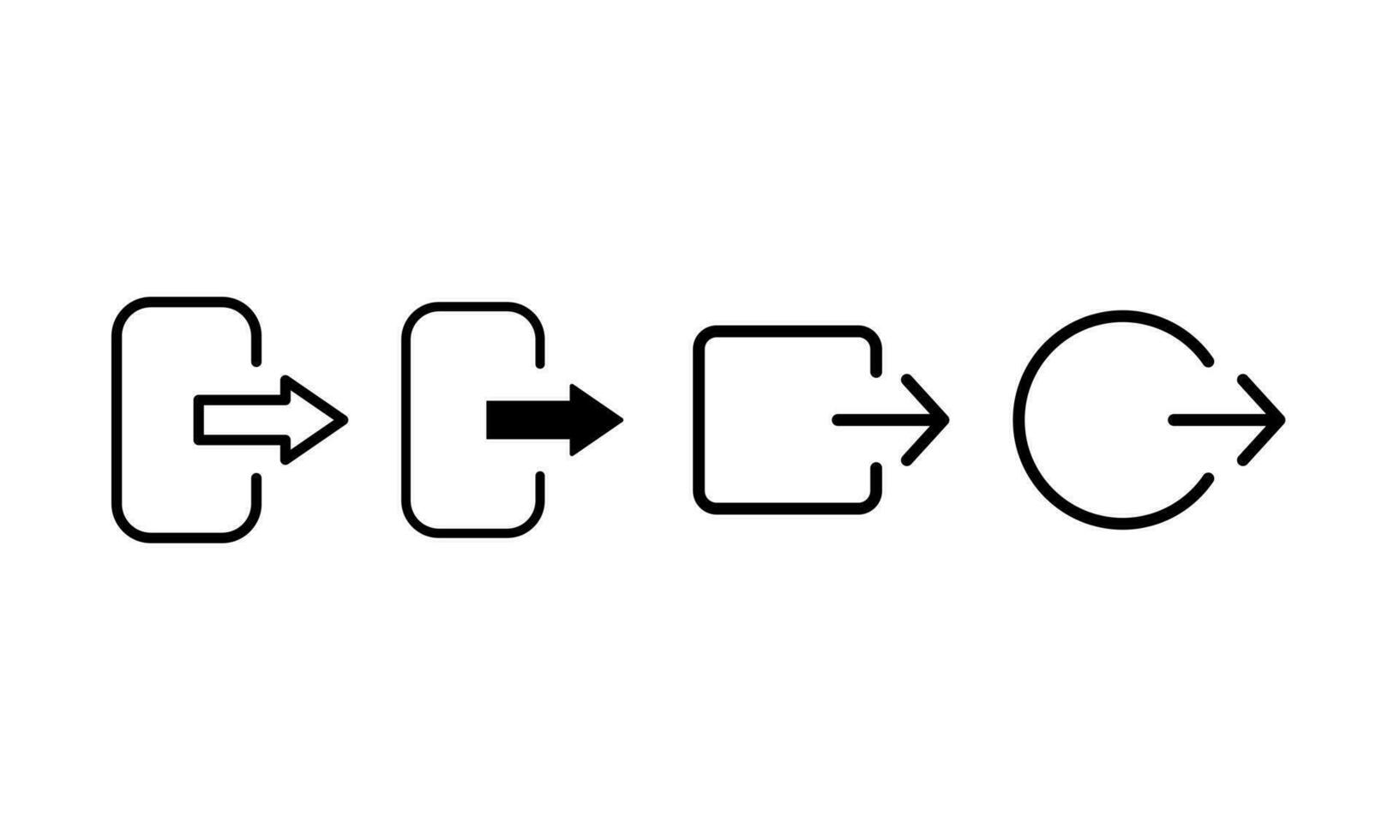 uitloggen icoon, Uitgang de deur, ophouden pictogram.geïsoleerd Aan wit achtergrond, pictogram set. vector