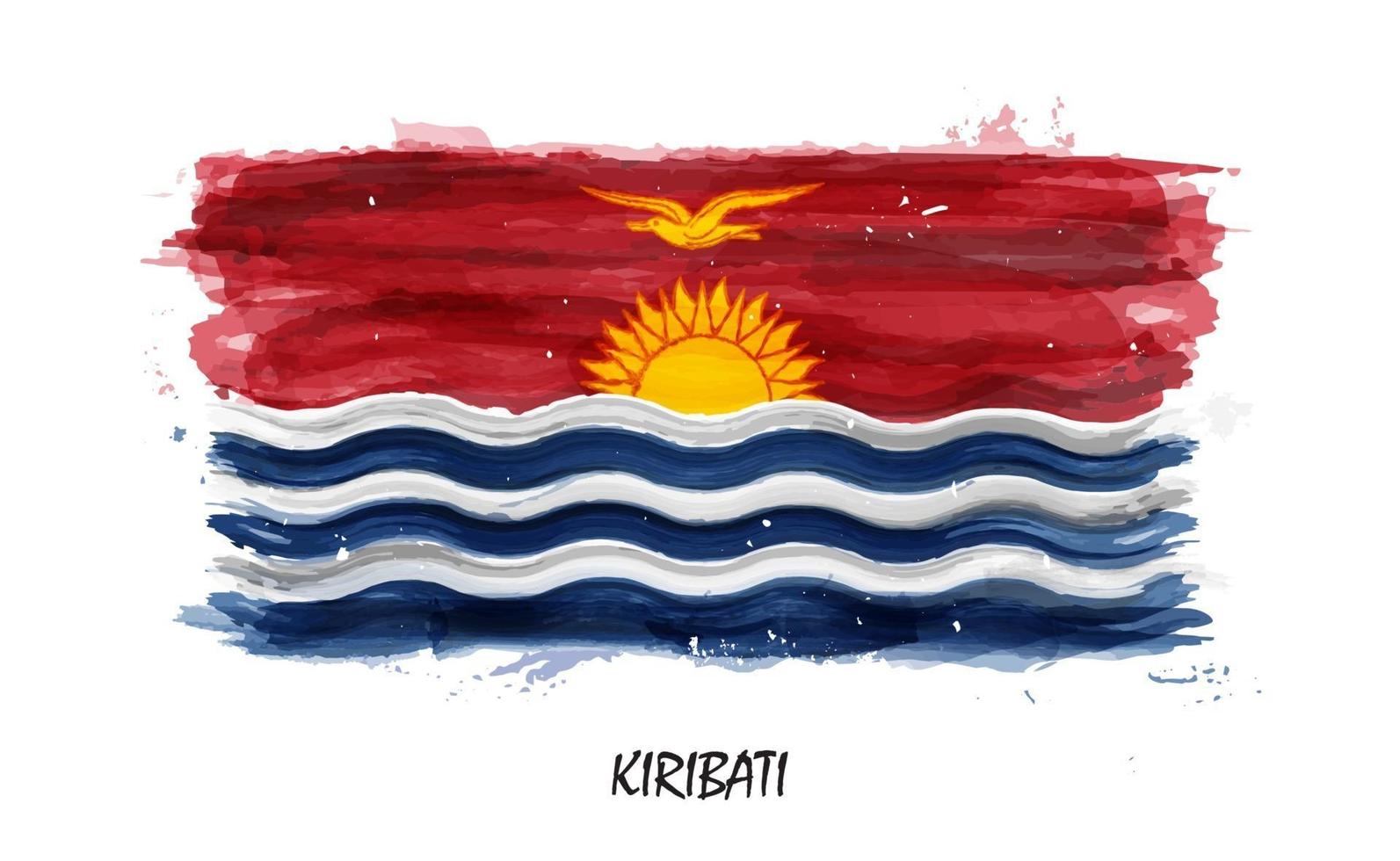 realistische aquarel vlag van kiribati. vector. vector