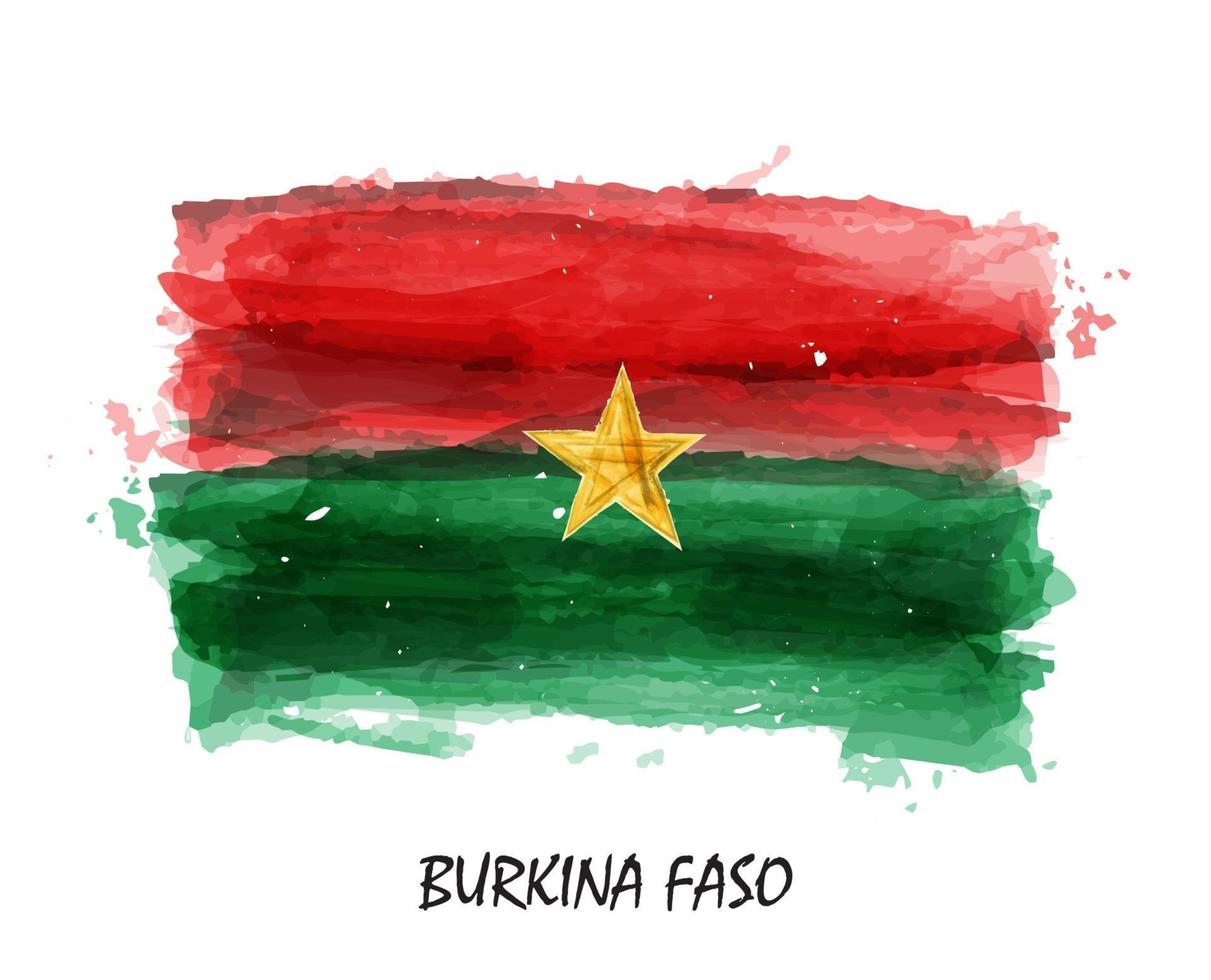 realistische aquarel vlag van burkina faso. vector. vector