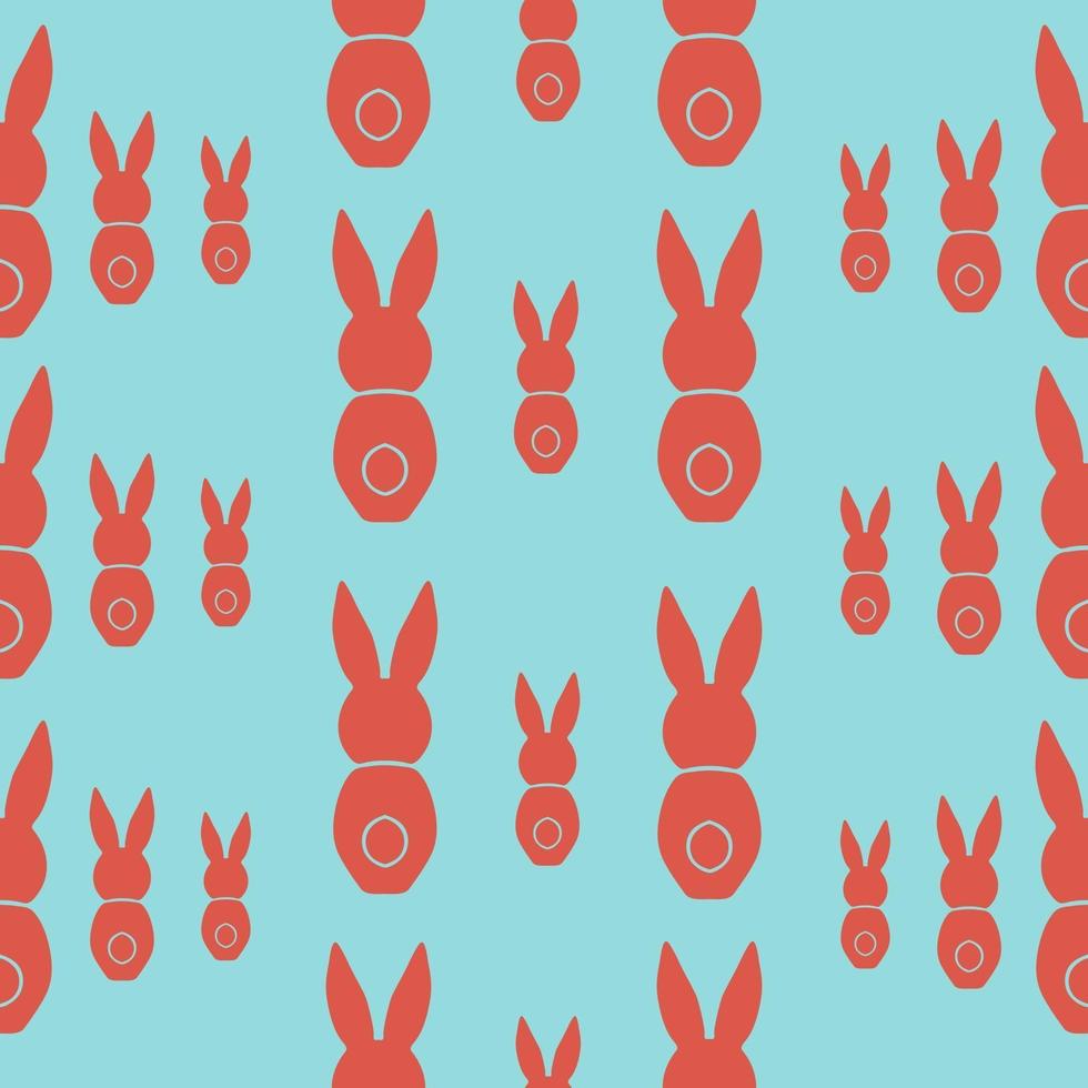 naadloze patroon paasgroet met konijntjes vector