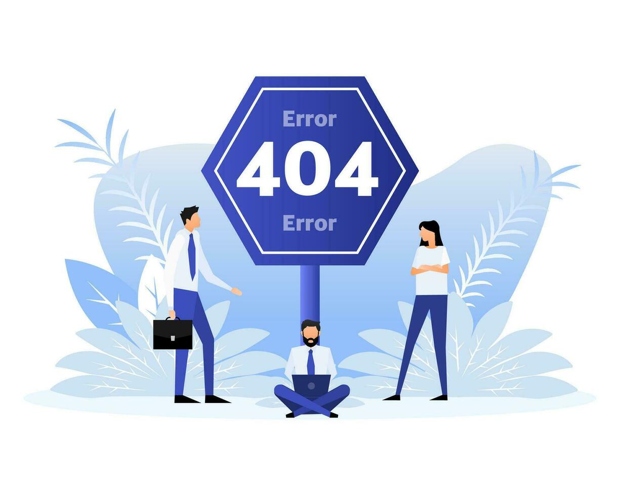 404, Super goed ontwerp voor ieder doeleinden. vlak stijl mensen. internet netwerk vector