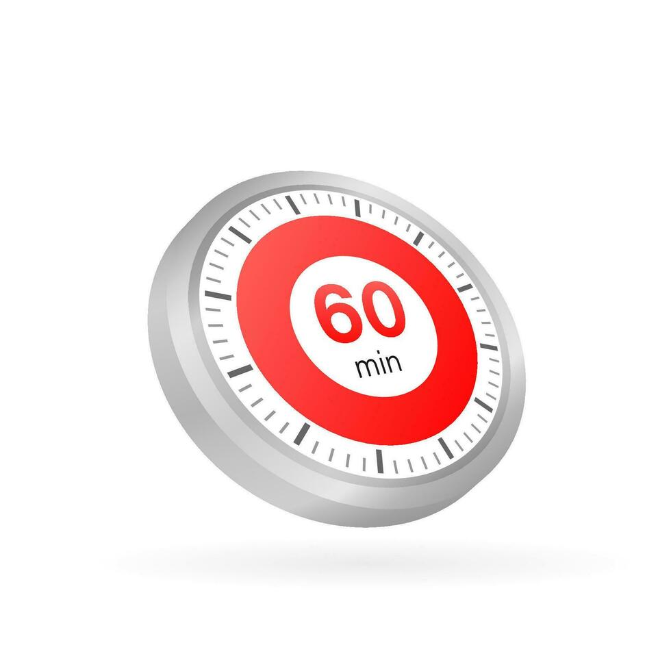 de 60 minuten, stopwatch vector icoon. stopwatch icoon in vlak stijl Aan een wit achtergrond. vector voorraad illustratie.