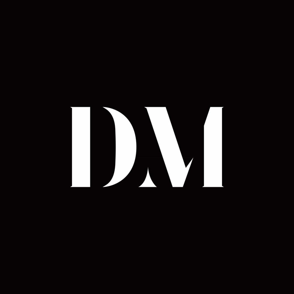 dm logo brief eerste logo ontwerpen sjabloon vector