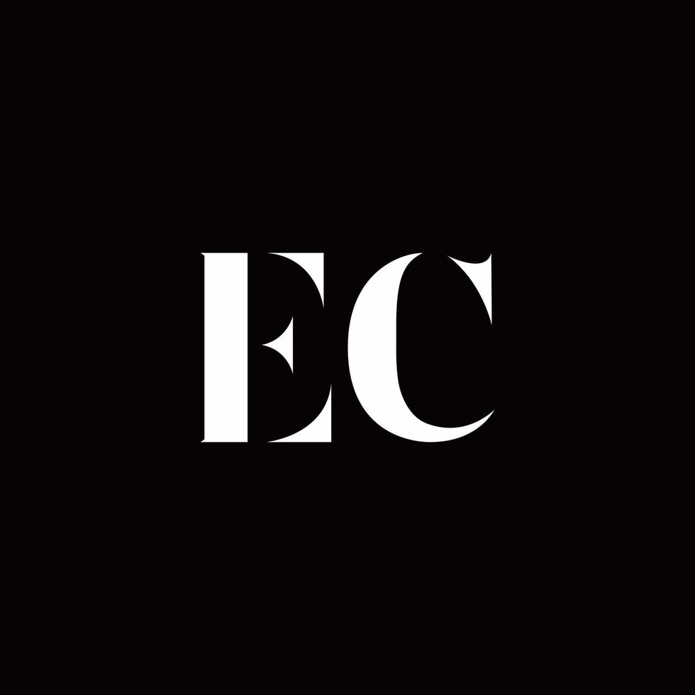 ec logo brief eerste logo ontwerpen sjabloon vector