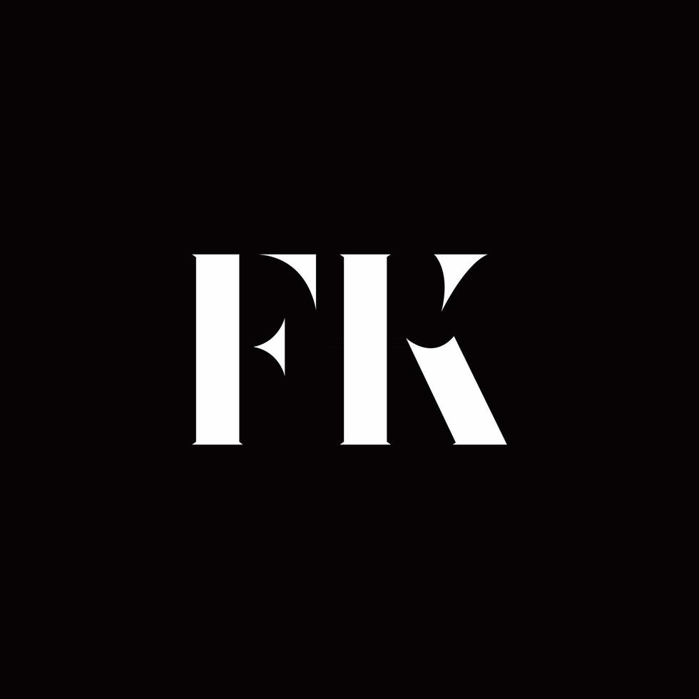 fk logo brief eerste logo ontwerpen sjabloon vector