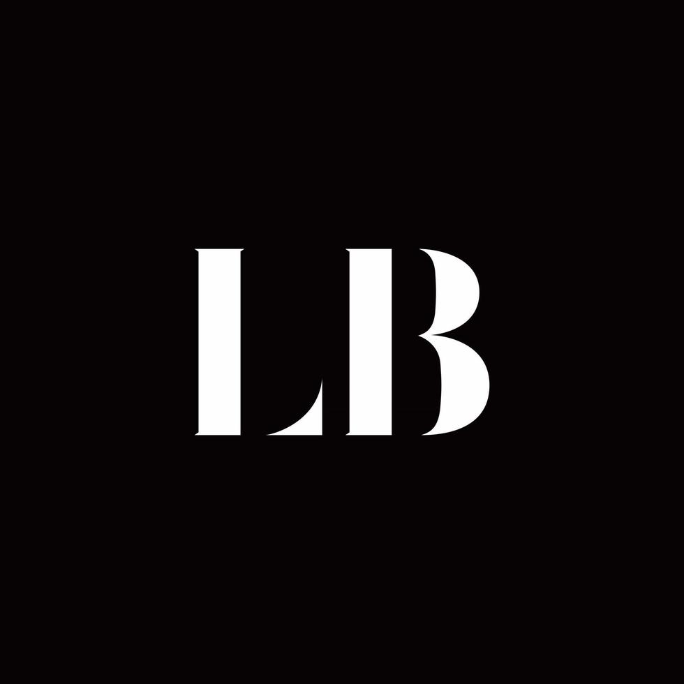 lb logo brief eerste logo ontwerpen sjabloon vector