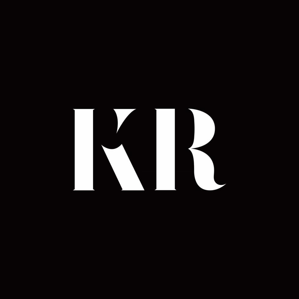 kr logo brief eerste logo ontwerpen sjabloon vector