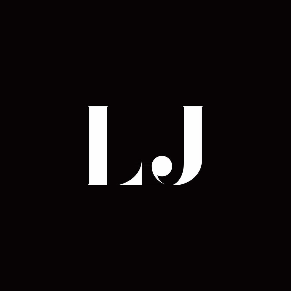 lj logo brief eerste logo ontwerpen sjabloon vector