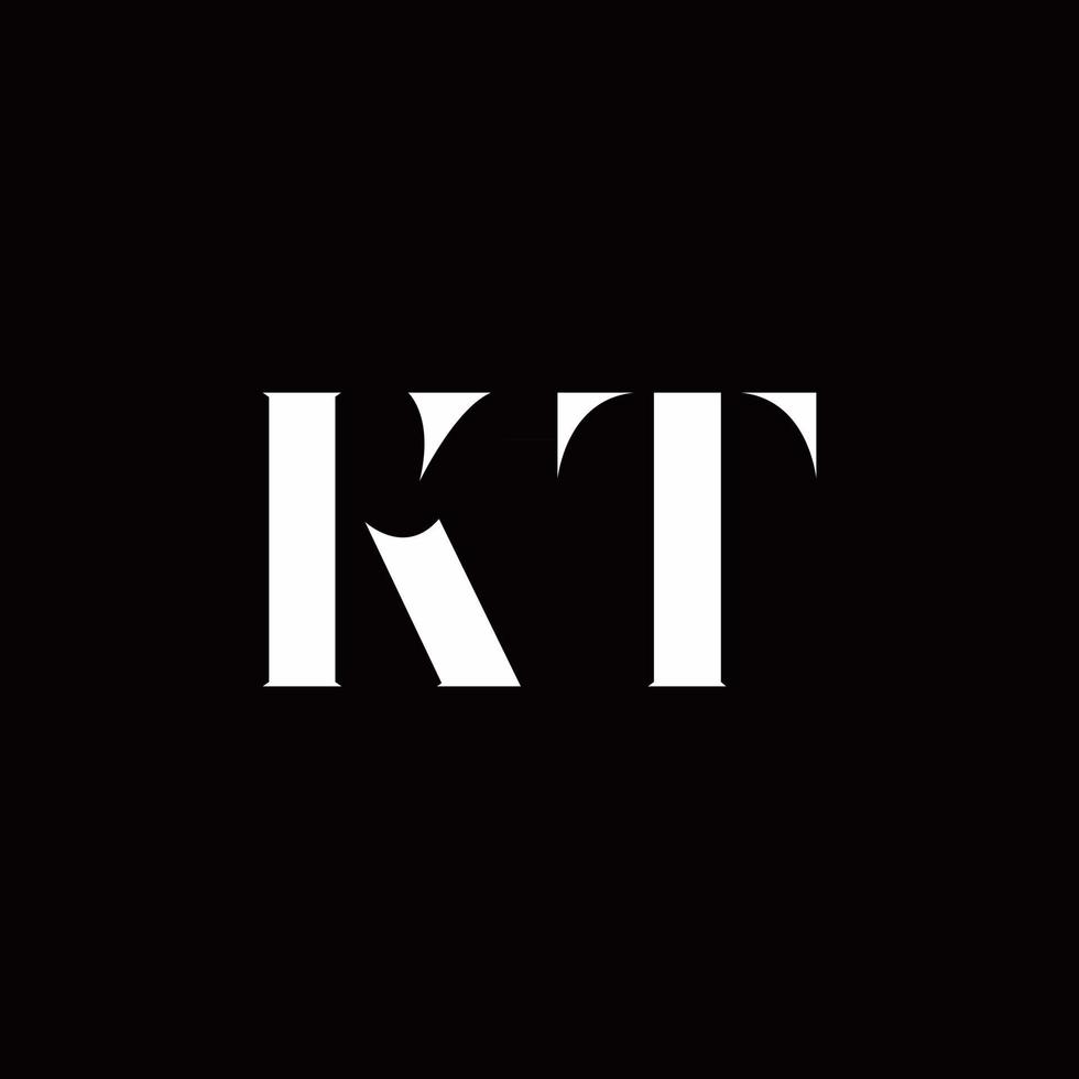 kt logo brief eerste logo ontwerpen sjabloon vector