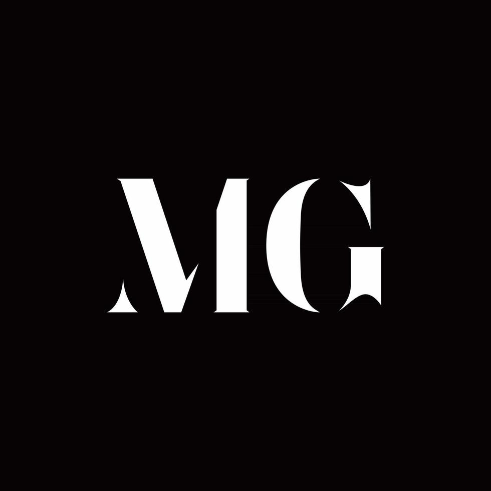 mg logo brief eerste logo ontwerpen sjabloon vector