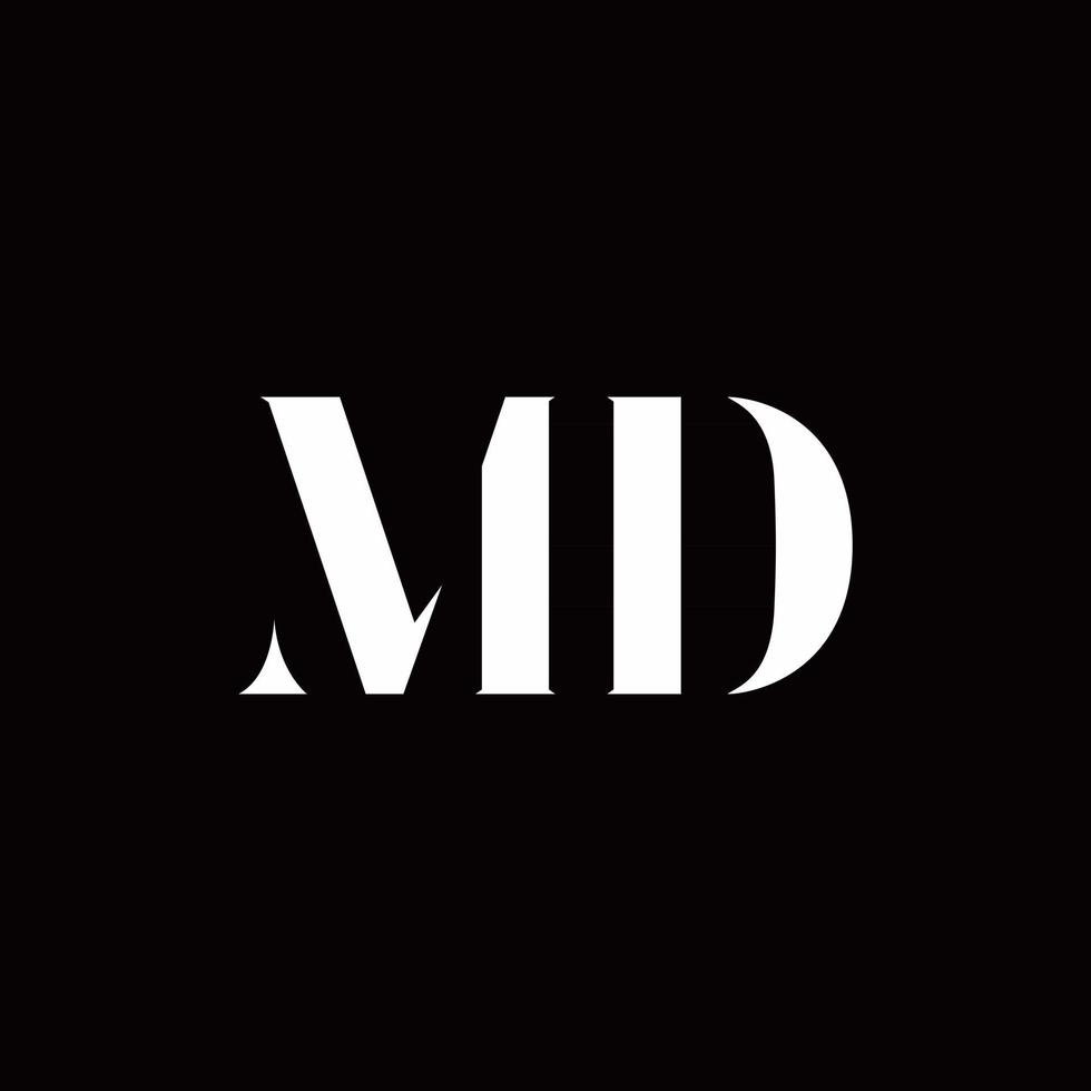 md logo brief eerste logo ontwerpen sjabloon vector
