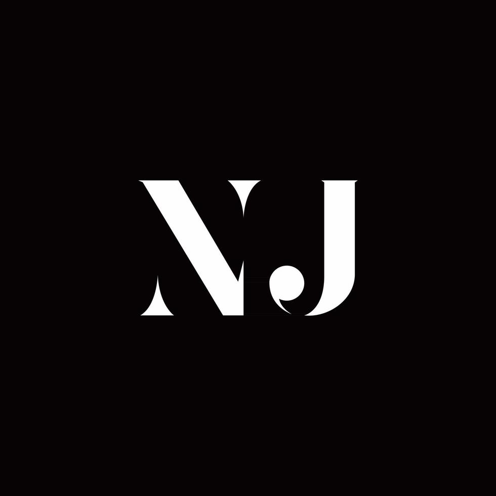 nj logo brief eerste logo ontwerpen sjabloon vector