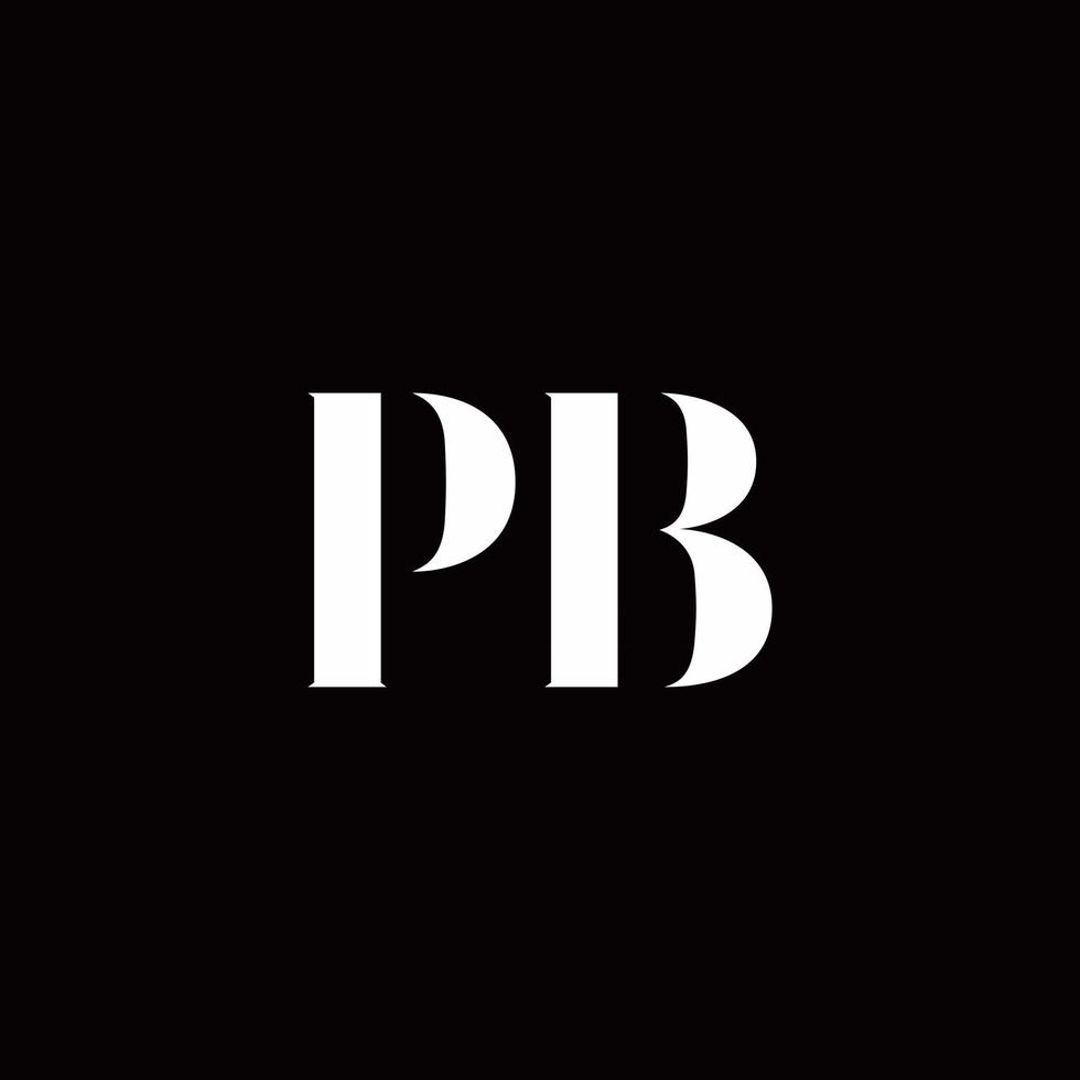 pb logo brief eerste logo ontwerpen sjabloon vector