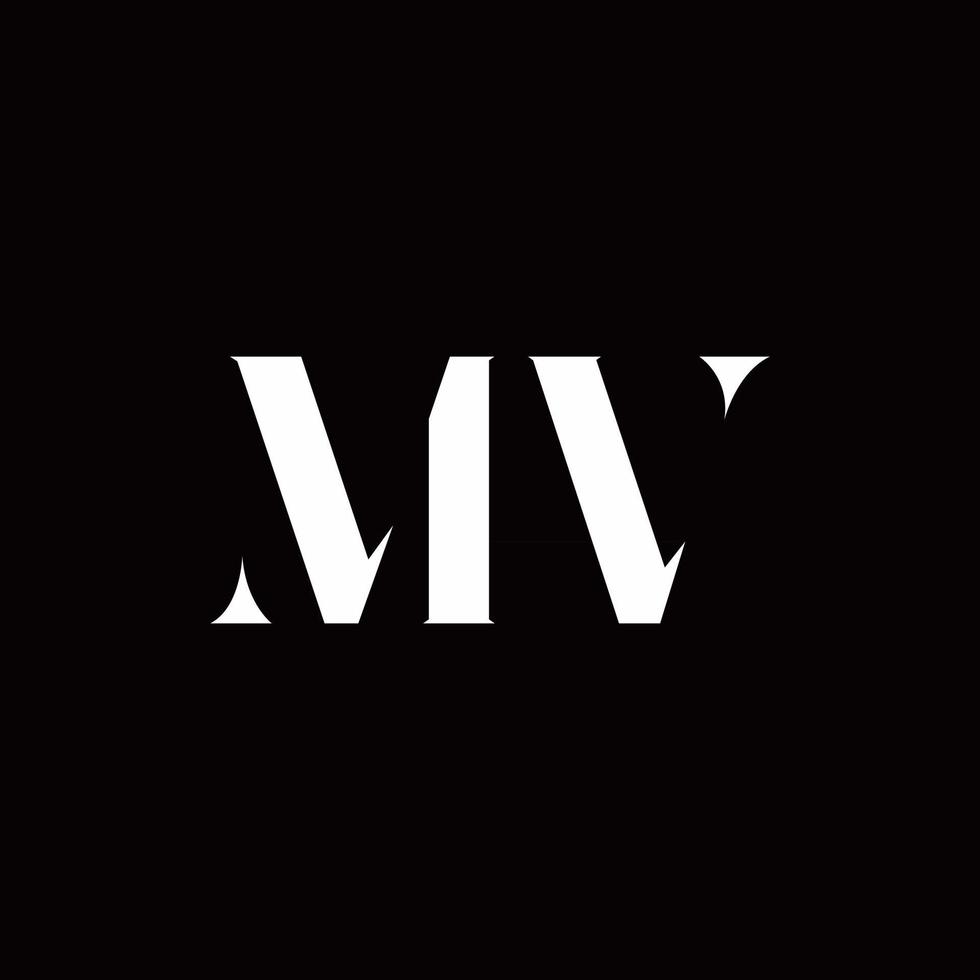 mv logo brief eerste logo ontwerpen sjabloon vector