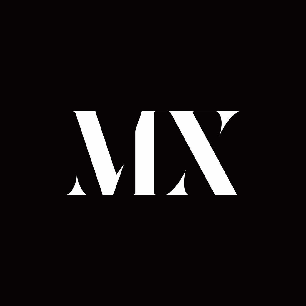 mx logo brief eerste logo ontwerpen sjabloon vector