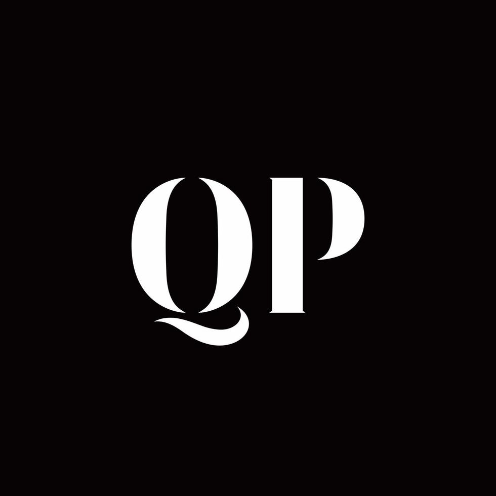 qp logo brief eerste logo ontwerpen sjabloon vector