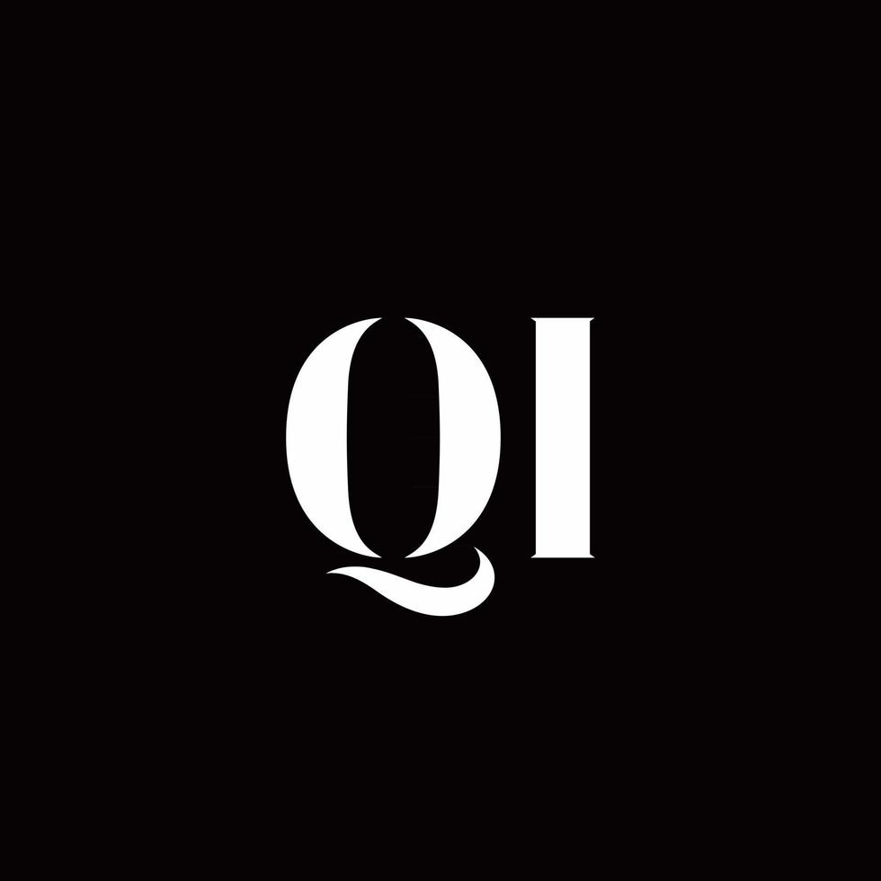 qi logo brief eerste logo ontwerpen sjabloon vector