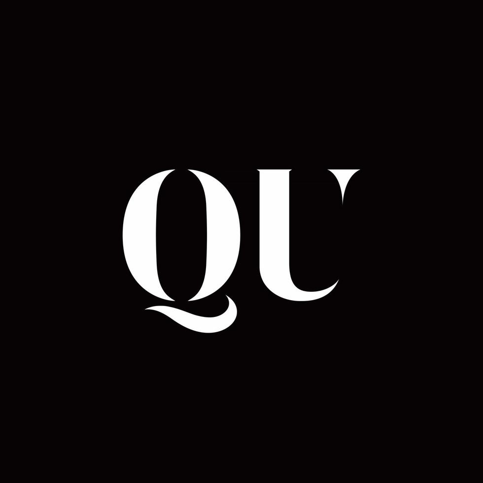 qu logo brief eerste logo ontwerpen sjabloon vector