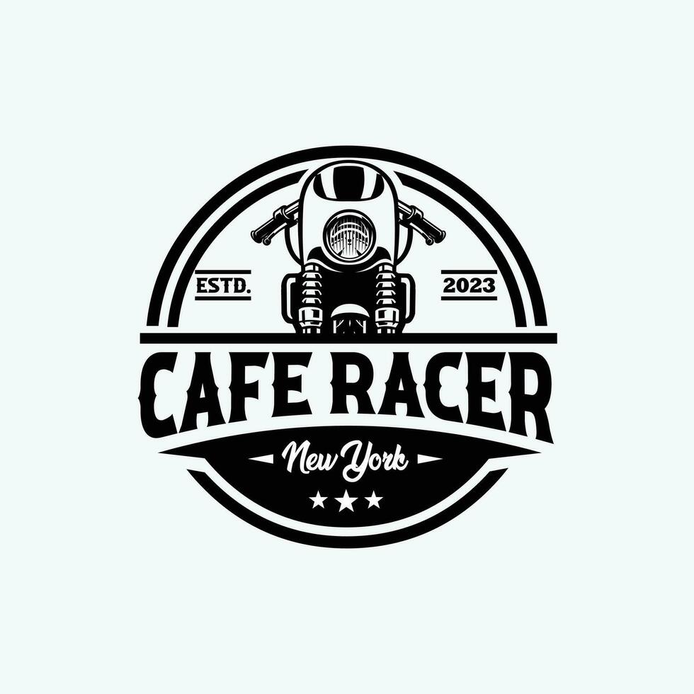 cafe renner nieuw york cirkel embleem insigne logo vector geïsoleerd. het beste voor motor garage en monteur sticker logo