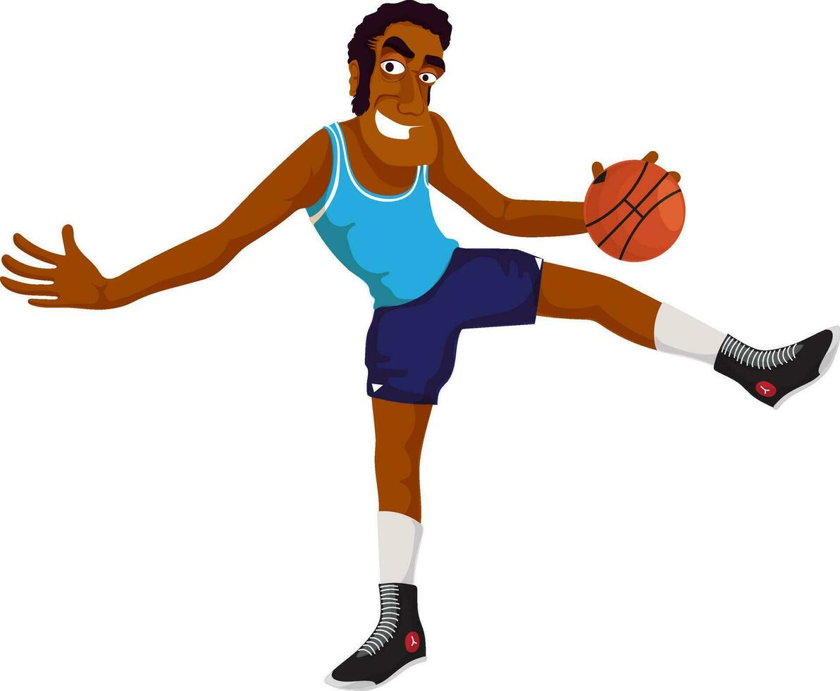 tekenfilm karakter van een basketbal speler. vector
