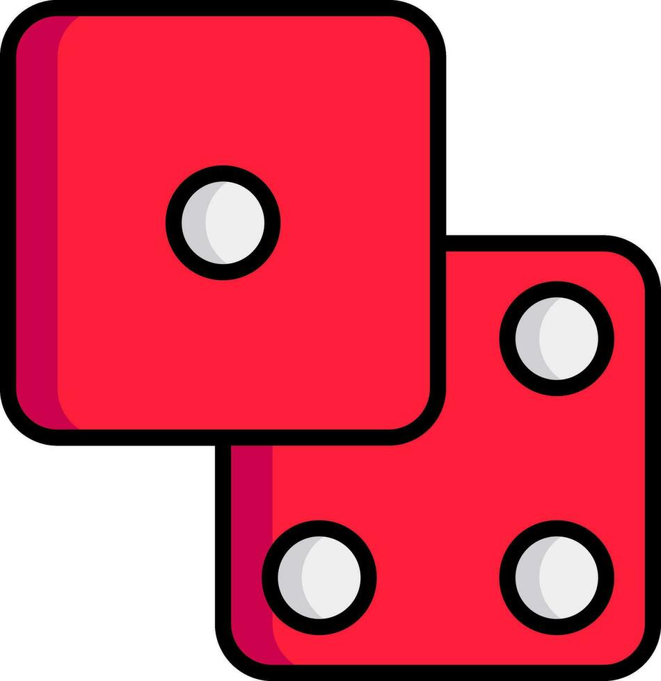 paar- van Dobbelsteen icoon in rood kleur. vector