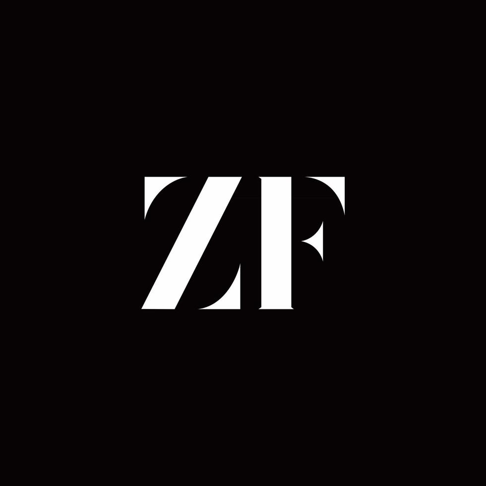 zf logo brief eerste logo ontwerpen sjabloon vector