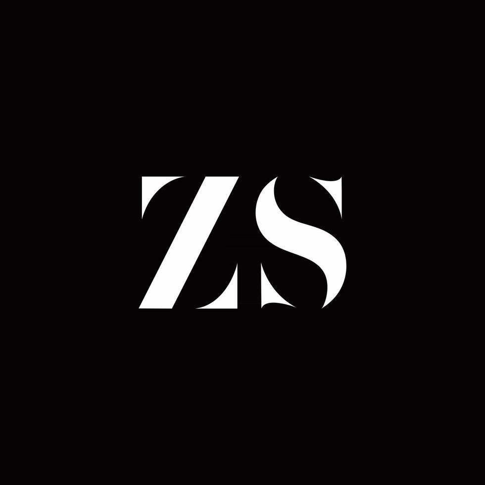 zs logo brief eerste logo ontwerpen sjabloon vector