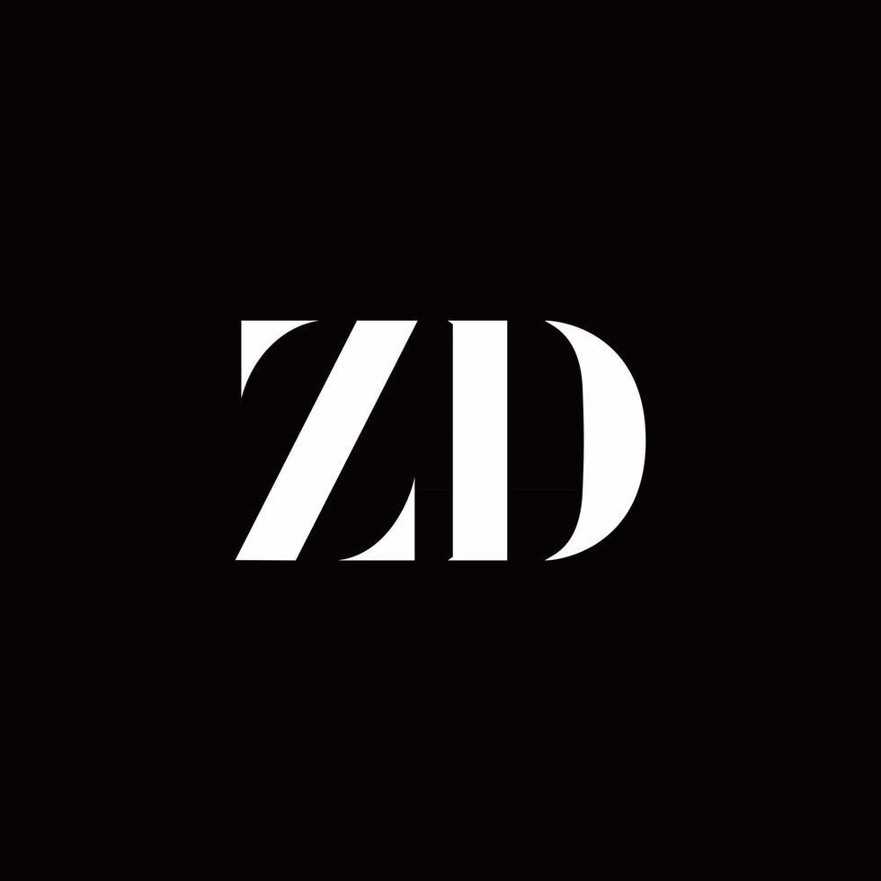 zd logo brief eerste logo ontwerpen sjabloon vector