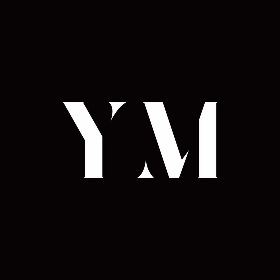 ym logo brief eerste logo ontwerpen sjabloon vector