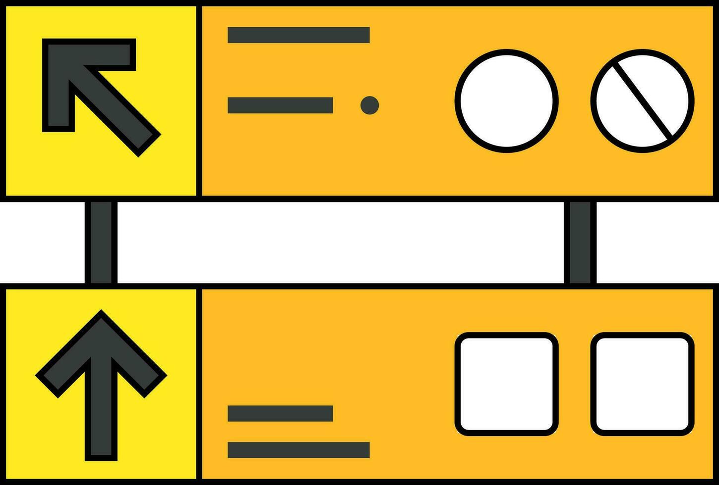 icoon van luchthaven teken bord in geel en grijs kleur. vector