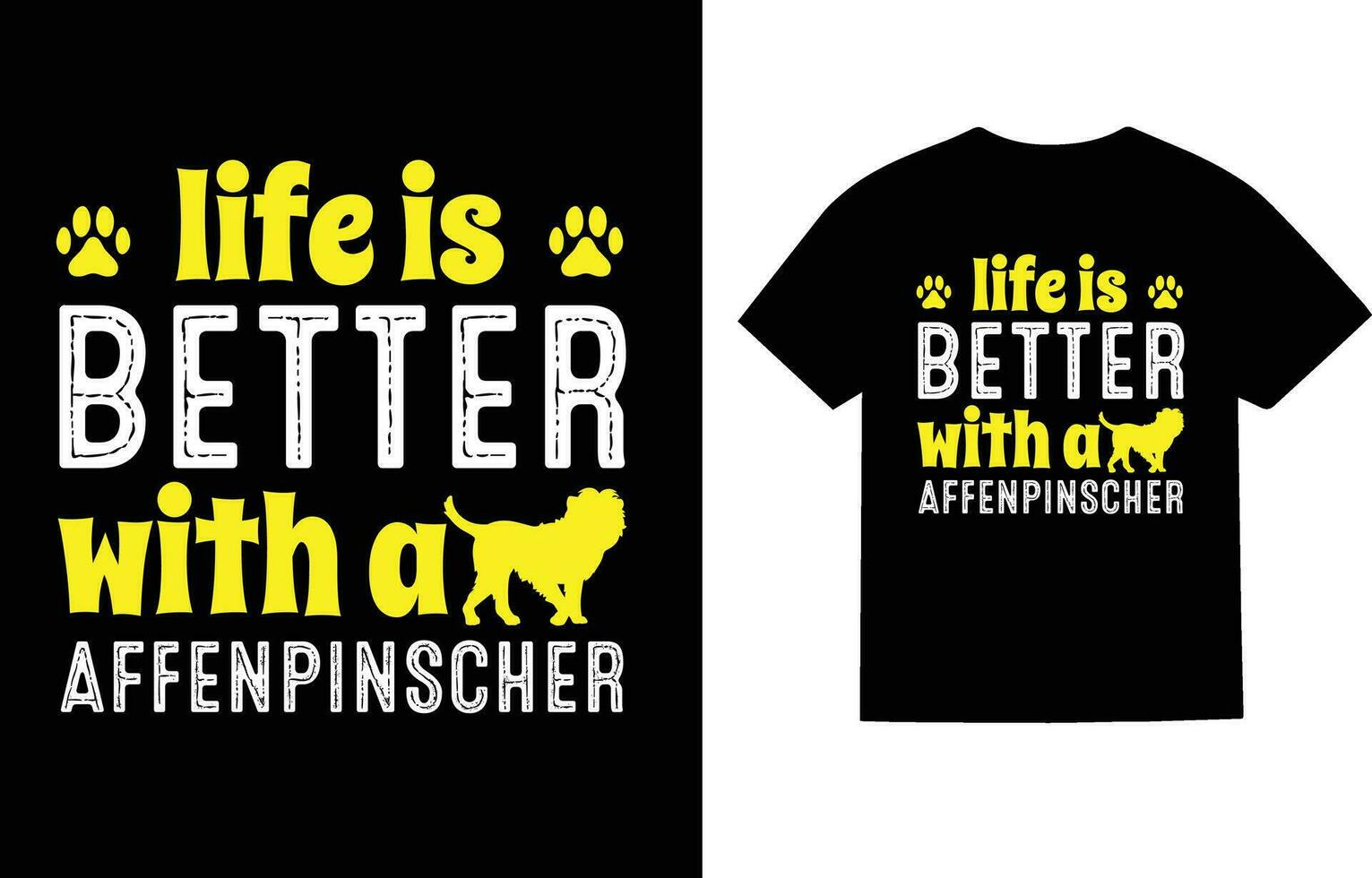 affenpinscher hond t-shirt ontwerp vector