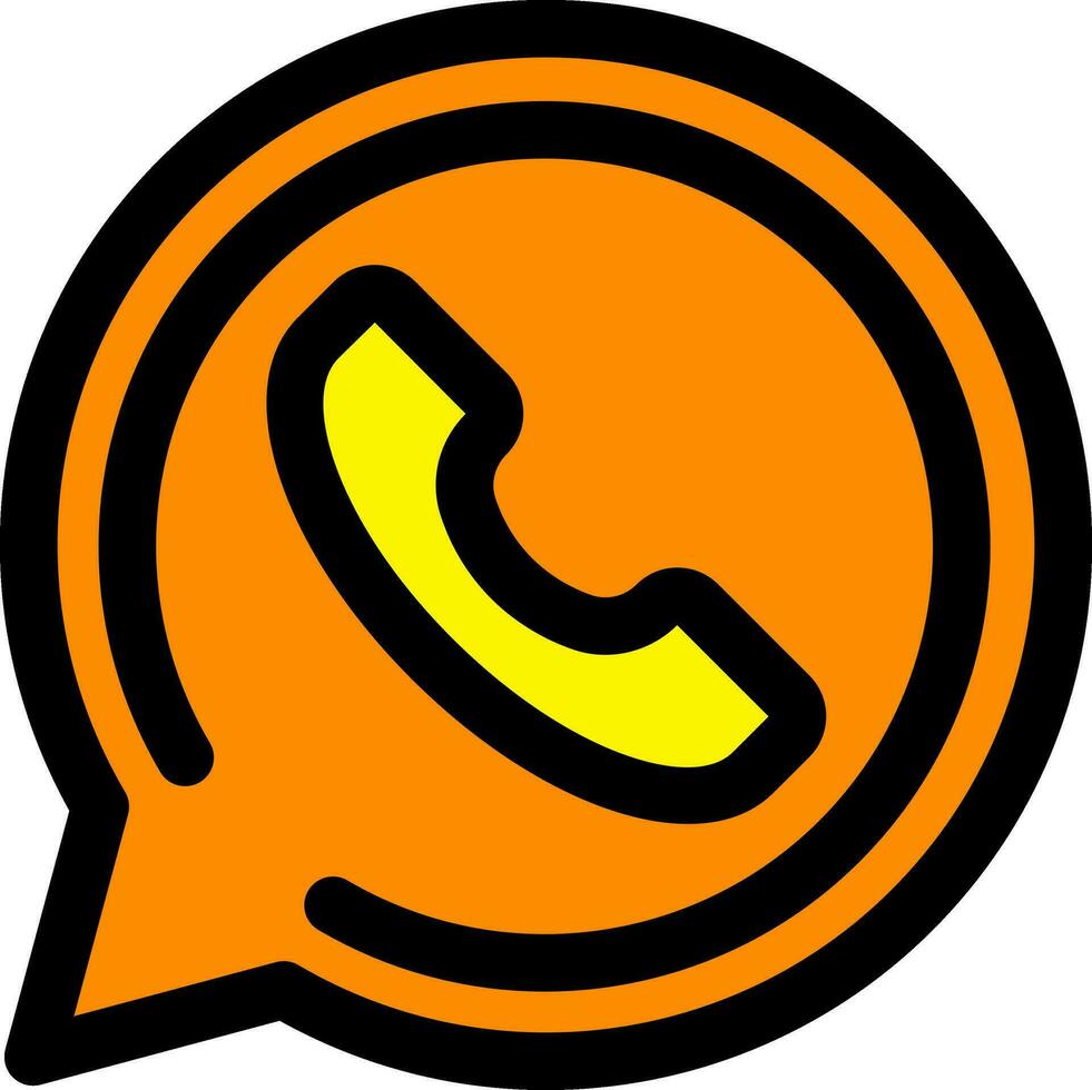 WhatsApp icoon in oranje en geel kleur. vector