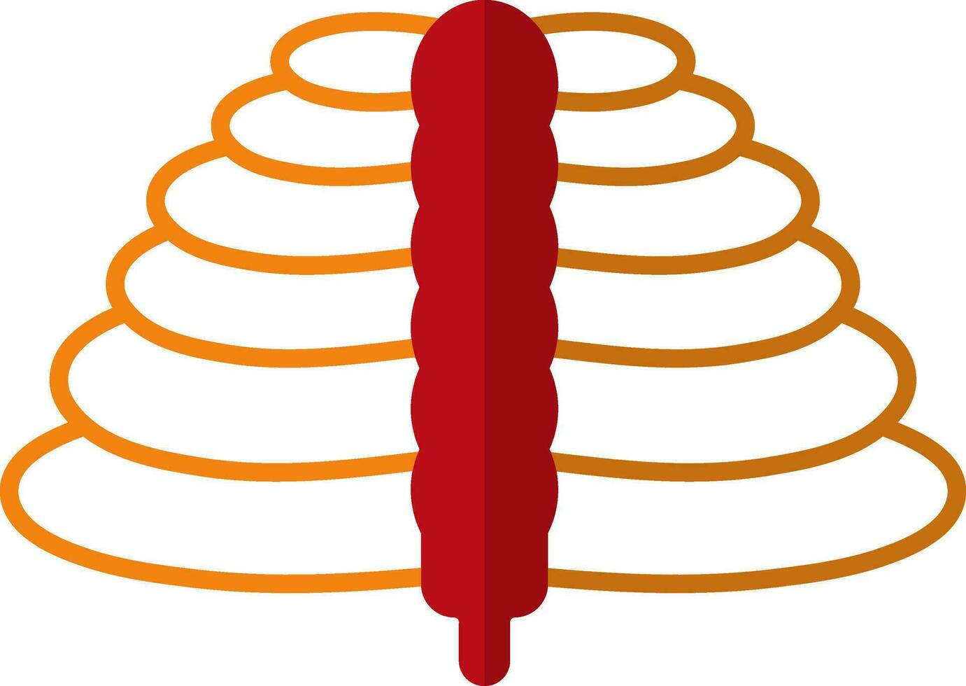 rood en oranje ribben skelet. vector