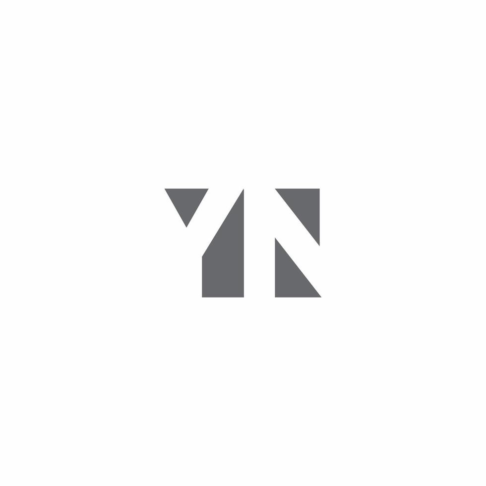 yn logo monogram met ontwerpsjabloon voor negatieve ruimtestijl vector