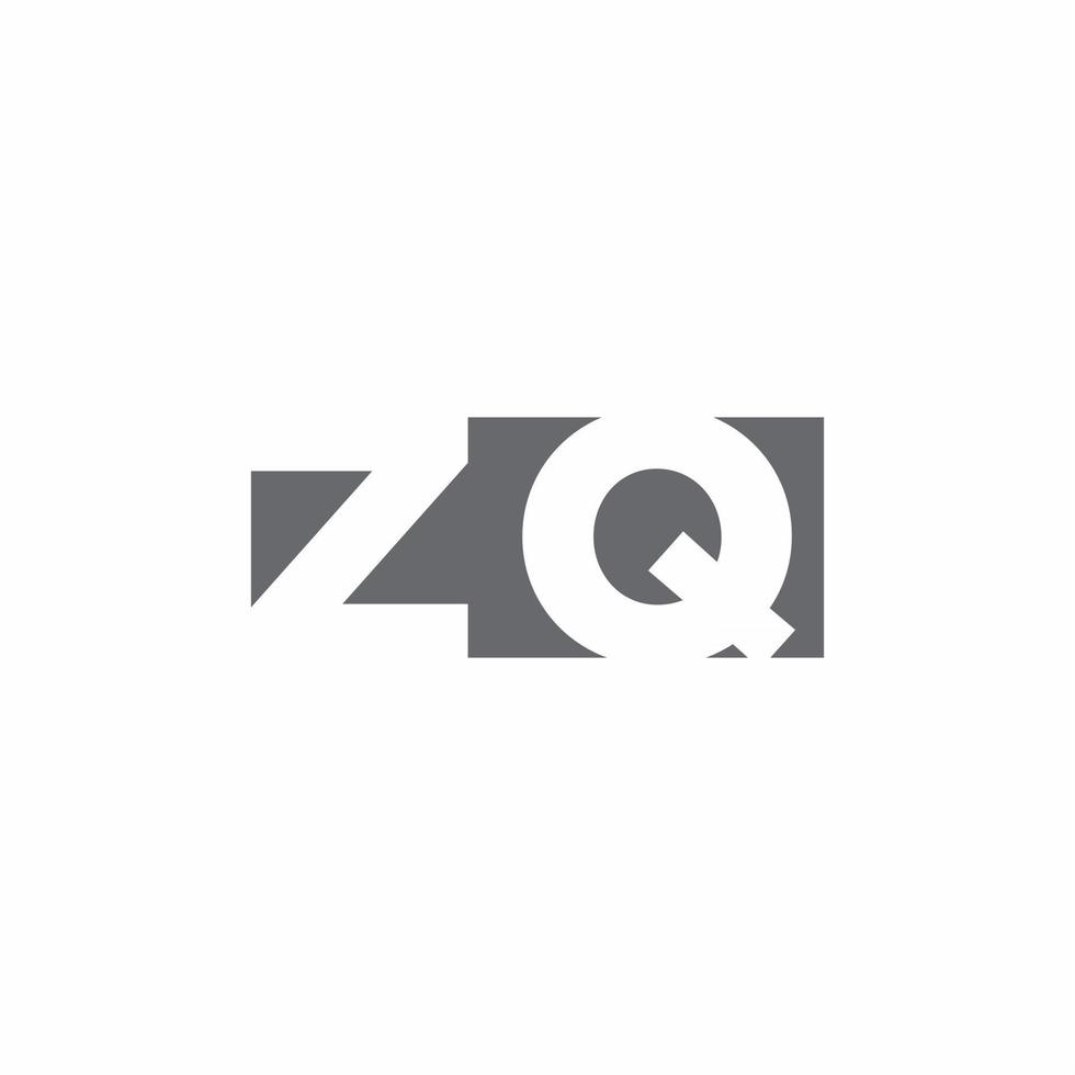 zq logo monogram met negatieve ruimte stijl ontwerpsjabloon space vector