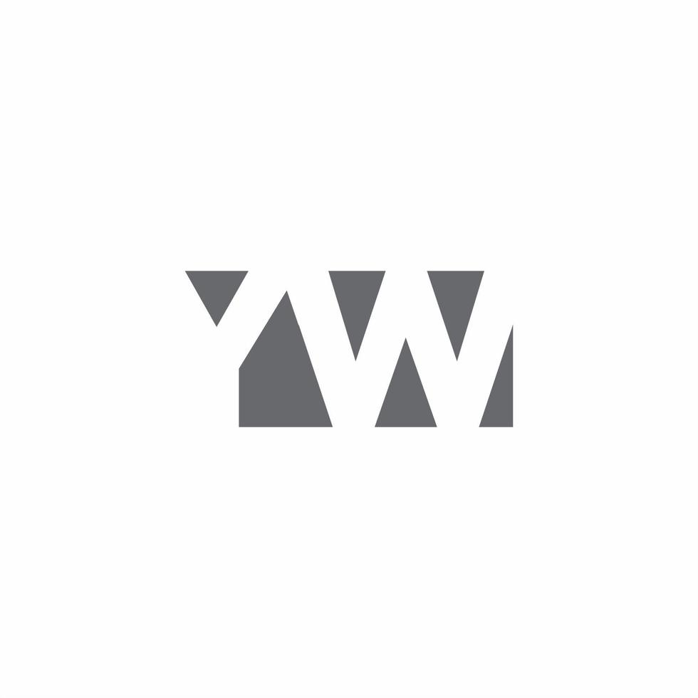 yw logo monogram met ontwerpsjabloon voor negatieve ruimtestijl vector