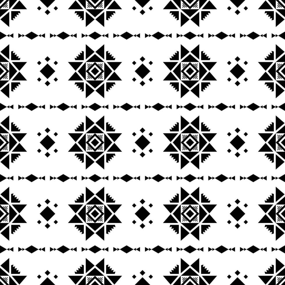 tribal aztec meetkundig streep patroon in zwart en wit kleuren. naadloos etnisch patroon met inheems Amerikaans motief. ontwerp voor textiel sjabloon en afdrukken kleding stof. vector