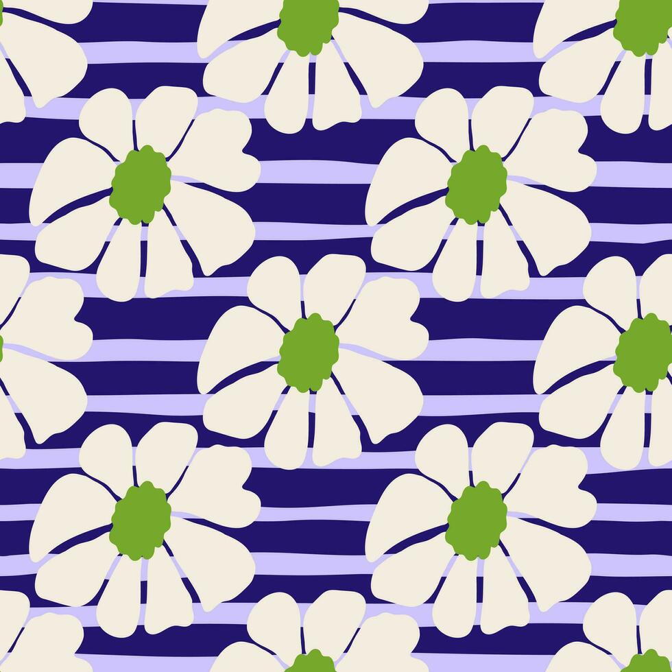 retro groovy bloemen naadloos patroon. wijnoogst bloemen achtergrond. abstract gestileerde botanisch behang vector