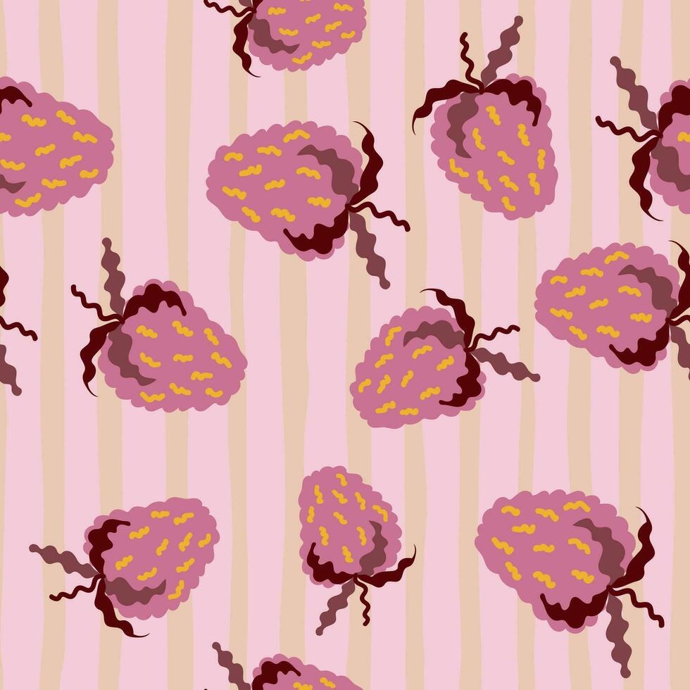 schattig aardbeien naadloos patroon. tekening aardbei eindeloos achtergrond. hand- getrokken fruit behang vector